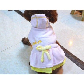 Pet White Medium Pretty Girl Dog Dress Leisure Clothes For Winter